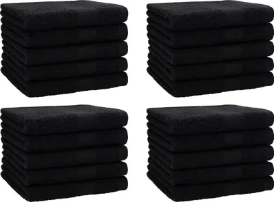 Produktbild von Betz 20 Stück Gästetücher 30x50 cm PREMIUM 100% Baumwolle Set Händehandtücher Farbe: schwarz