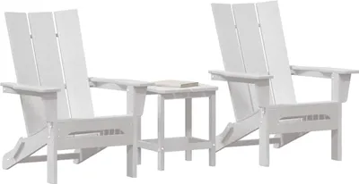 Produktbild von vidaXL Gartenstuhl 3 pcs Weiß 80,5 x 74,5 x 92 cm Polyethylen