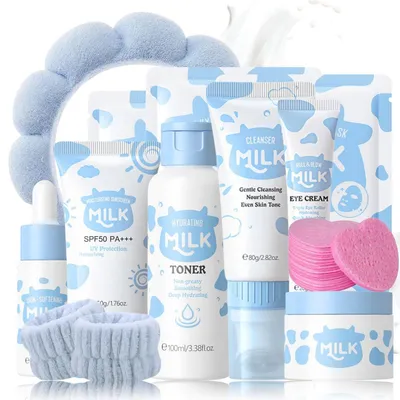 Produktbild von Gesichtspflege Set 12 Teile mit Gesichtscreme, Serum, Augencreme