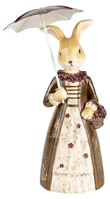 Immagine prodotto di Clayre & Eef figura decorativa coniglio 21 cm plastica marrone