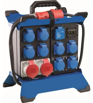 Obrázek produktu pro as-Schwabe Přenosný rozdělovač napájení CEE 400V 16A na 8x Schuko a 2x CEE IP44