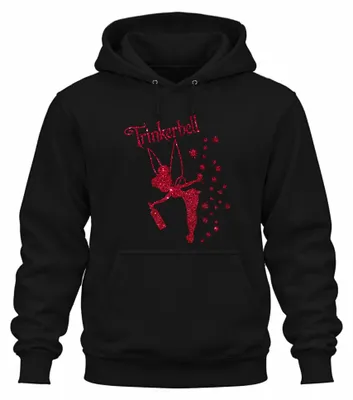 Imagen del producto de "Trinkerbell" - Fiesta, noche de chicas, despedida de soltera, brillo, sudadera con capucha, negra, talla XL