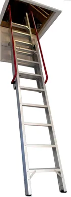 Produktbild von BPS® Grand Schiebetreppe für den Dachboden | Robustes Aluminium | Doppelte Handläufe | Hohe Tragkraft: 200 kg | Federunterstützt | Raumhöhe: 2,31 m – 3,25 m