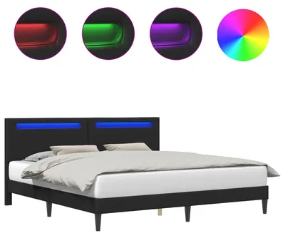 Produktbild von vidaXL Bettrahmen Schwarz 180 x 200 cm Kunstleder