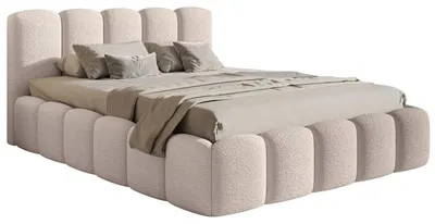 Produktbild von Selsey Cloudy II - Polsterbett mit Lattenrost und Bettkasten, hellbeige, 140x200 cm