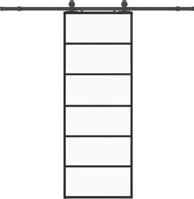 Produktbild von vidaXL Schiebetür mit Beschlag Schwarz 76x205 cm ESG-Glas