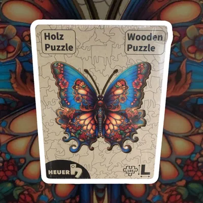 Produktbild von Creative-Art Wooden-Puzzle Holzpuzzle HEUER Motiv: Schmetterling 2, 185 Teile, L