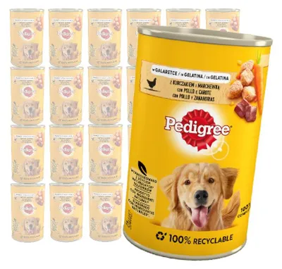 Zdjęcie produktu dla Pedigree Adult Mokra Karma Dla Psów Z Kurczakiem I Marchewką W Galaretce 24x400g