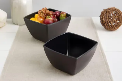 Immagine prodotto di Hermia Concept, PB-53056-S, Set di ciotole in vetro (2 pezzi), Nero, Vetro, 24 x 24 x 10,7 cm