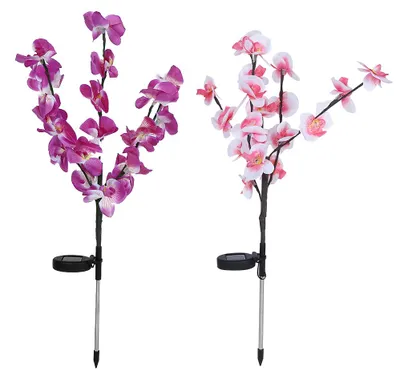 Obrázek produktu pro 2 kusy/sada solárních LED umělých orchidejí pro zahradu, dvůr a trávník