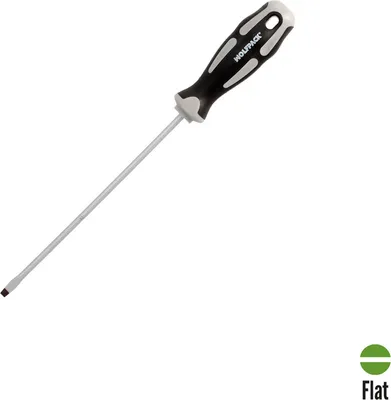 Produktbild von Wolfpack Destornillador Plano Estampado Acero S2 Mango TPR Bimaterial. Medida 0,8 x Ø 4,0 x 150 mm. DIN5265, 54 g