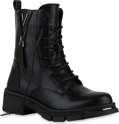 Produktbild von VAN HILL Damen Leicht Gefüttert Schnürstiefeletten Stiefeletten Schuhe 841392, Farbe: Schwarz, Größe: 39