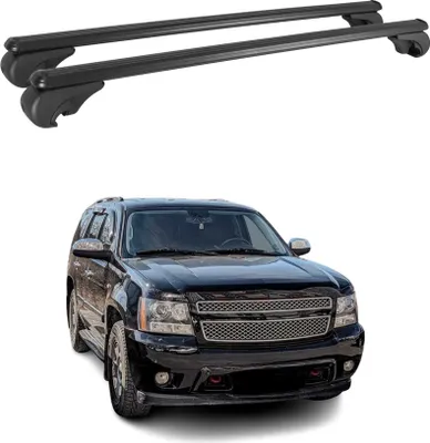 Image de Barres de toit Transversales pour Chevrolet Tahoe 2000-2006 Aluminium Noir