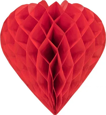 Productafbeelding van Wabenhart in rode kleur, 30 cm, papieren decoratie - universele maat