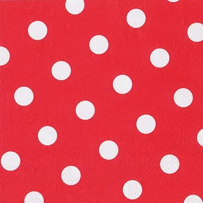 Produktbild von Papstar Servietten, 3-lagig 1/4-Falz 40 cm x 40 cm rot "Dots", 10 x 20 Stück