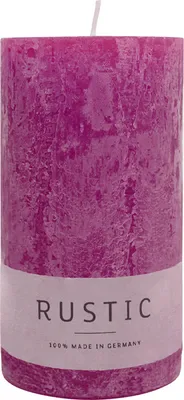 Produktbild von Stumpenkerze aus Paraffin, Erika, Rustic, WENZEL, 110/60 mm, Brenndauer ca. 38h, selbstverlöschend