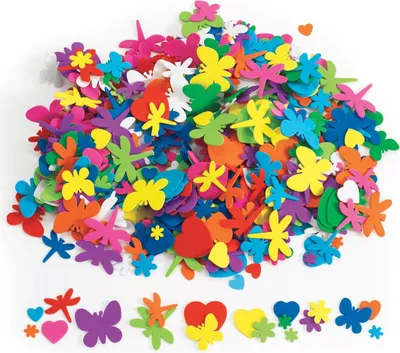 Produktbild von Colorations – Blumen-, Herz- und Insektenformen aus Schaumstoff, 500 Stück