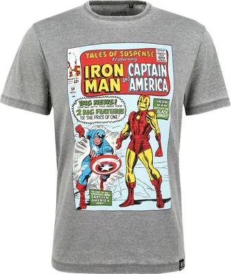Immagine prodotto di T-shirt recuperata, Marvel, "Tales Of Suspense", grigio chiaro, design classico, taglia XXL