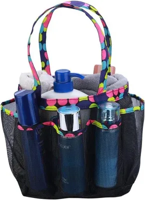 Immagine prodotto di Borsa sportiva portatile - Borsa nera capiente per campeggio e fitness - 8 scomparti - Bagno per studenti - Bagaglio da viaggio