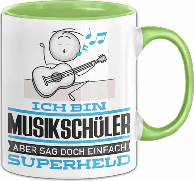 Produktbild von Musikschüler Geschenk Tasse Ich Bin Musikschüler Aber Sag Doch Einfach Superheld Lustige Geschenkdiee für Musikschüler Kaffee-Becher (Grün)