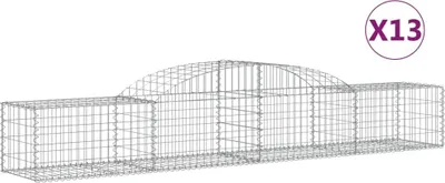 Produktbild von vidaXL Gabionen mit Hochbogen 13 Stk. 300x50x40/60 cm Verzinktes Eisen