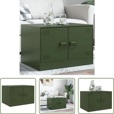 Produktbild von The Living Store Couchtisch Olivgrün 67x50x44 cm Stahl