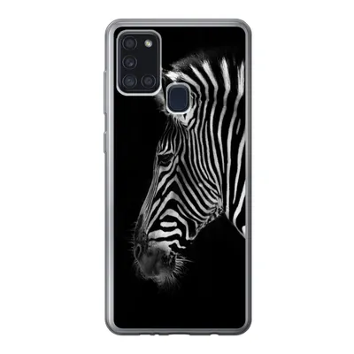Produktbild von MuchoWow® Handyhülle Schutzhülle Hülle für Samsung Galaxy A21s Zebra - Wilde Tiere - Schwarz Silikon Softcase Handy Hülle - Hartschale