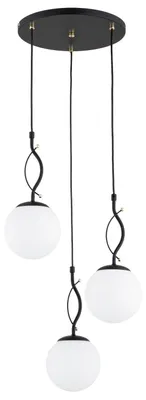 Immagine prodotto di Lampada a sospensione con dettagli dorati PANDA nera 3xE14x10W in metallo, dimensioni: 90x41x41 cm, IP20 Alfa