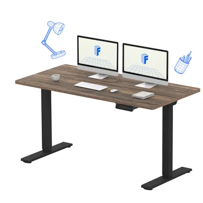 Produktbild von FLEXISPOT Höhenverstellbarer Schreibtisch Elektrisch 140x70cm, 2 starke Motoren, 120 kg Tragkraft, Antikollisionsschutz, 4 Memory-Funktion (Braun)