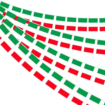 Image de Guirlande de drapeaux italiens, lot de 4, 30 drapeaux, 10 mètres, 14x21 cm, en polyester, pour décoration de fête