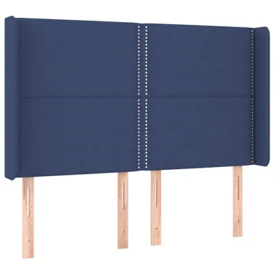 Obrázek produktu pro vidaXL Čelo postele s ušima Modrá 147x16x118/128 cm Látka