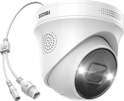 Produktbild von ZOSI 8MP PoE Dome Überwachungskamera für Innen und Außen, Funktioniert NUR mit ZOSI PoE NVR, 2-Wege-Audio, Licht- und Tonalarm, Farbnachtsicht, C225