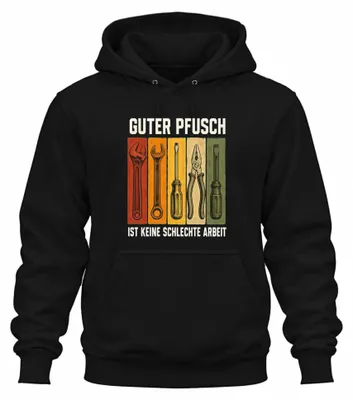 Obrázek produktu pro "Guter Pfusch" – ironická mikina s kapucí, černá, velikost L