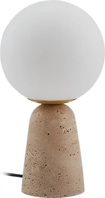 Produktbild von Lindby Tischleuchte Kirstan, beige, weiß, Glas, Stein, 33 cm