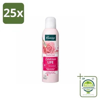 Imagen del producto de 25 unidades de espuma de ducha Kneipp Embrace Life, envase de 200 ml, pack grande