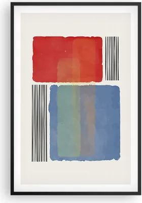 Produktbild von Gerahmtes Poster - Schwarzer Rahmen - Stück Geometrisch Rechtecke - 61x91,5 cm - Wand Bild - Wanddeko - Wandbilder - Kunstposter - Wandposter - Bilderrahmen - Bilder - Kunstdruck - P2BPA61x91-4809