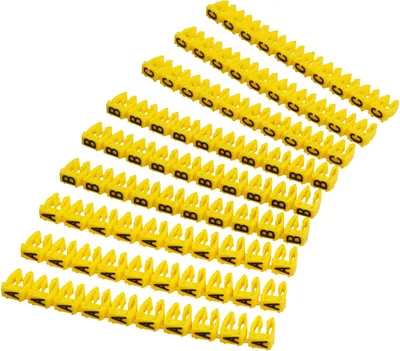 Produktbild von Kabelmarker-Clips McPower bedruckt mit Buchstaben Kabeldurchmesser bis 6mm