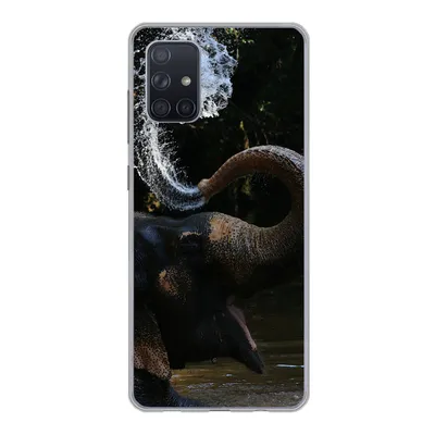 Produktbild von MuchoWow® Handyhülle Schutzhülle Hülle für Samsung Galaxy A51 Elefant - Wasser - Rüssel - Tiere - Natur Silikon Softcase Handy Hülle - Schutzabdeckung