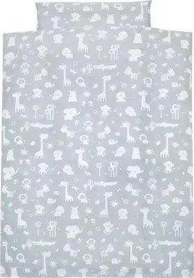 Produktbild von Alvi® ALVI Bettwäsche Zootiere puderblau 100 x 135 cm