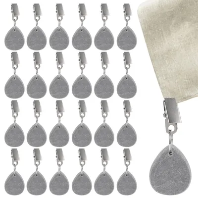Imagen del producto de Inovra - 24 sujetadores para manteles - Piedra natural - Clips para manteles - Para uso en exteriores - Ideales para picnics y fiestas - Fáciles de instalar