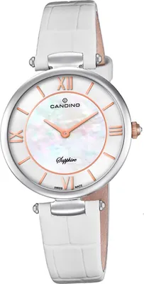 Produktbild von Candino Elegance Leder Quarz Damen Uhr C4669/1 Armband-Uhr Analog weiß D2UC4669/1
