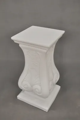 Produktbild von Säule Mäander Style Beistelltisch Marmoriert Dekosäule 63 cm Griechische Antik Retro Rokoko Säule Barock Blumenständer Podest Handbemalt