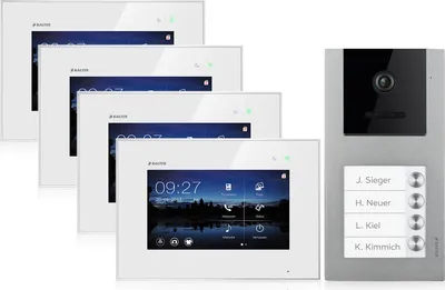 Produktbild von Video Türsprechanlage für 4 Familienhaus, Aufputz, 4 Monitore, Balter EVO