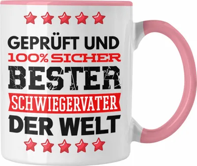 Produktbild von Trendation - Schwiegervater Tasse Geschenk Geburtstag Spruch Bester Schwiegerpapa Der Welt Vatertag Lustige Geschenkidee (Rosa)