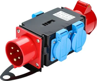 Produktbild von Peviasot Baustromverteiler Stromverteiler Verteiler CEE Kraftstrom Steckdose für Baustelle 1 x CEE 400V / 16A, 3 x 230V（Schuko）