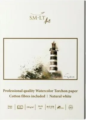 Obrázok produktu pre SMLT akvarelová podložka profesionálny papier A4 250g 10 listov na maľovanie
