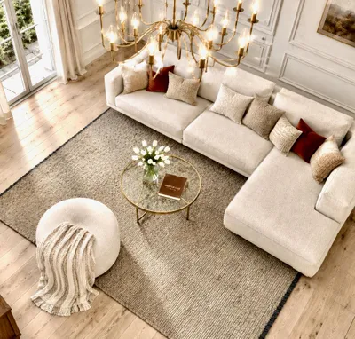 MEGHAN LALEE Chenila 400 Teppich Taupe, im Wohnraum 2