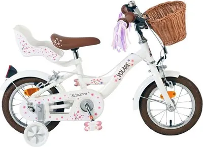 Produktbild von Volare Blossom Kinderfahrrad - Mädchen - 12 Zoll - Weiss - Zwei Handbremsen