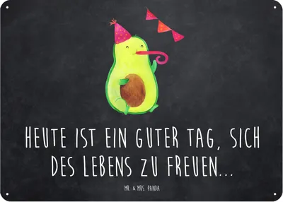 Produktbild von Mr. & Mrs. Panda tafel Avocado Party DIN A5 - Kreidetafel - Geschenk, Happy Birthday, Geburtstag, Wandbild, Blechschild, Türschild, Magnetschild, Schild, Avocados