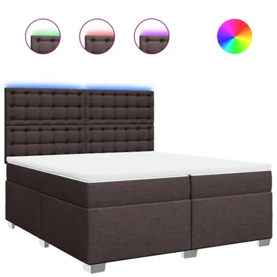 Produktbild von Boxspringbett mit Matratze Dunkelbraun 200x200 cm Stoff